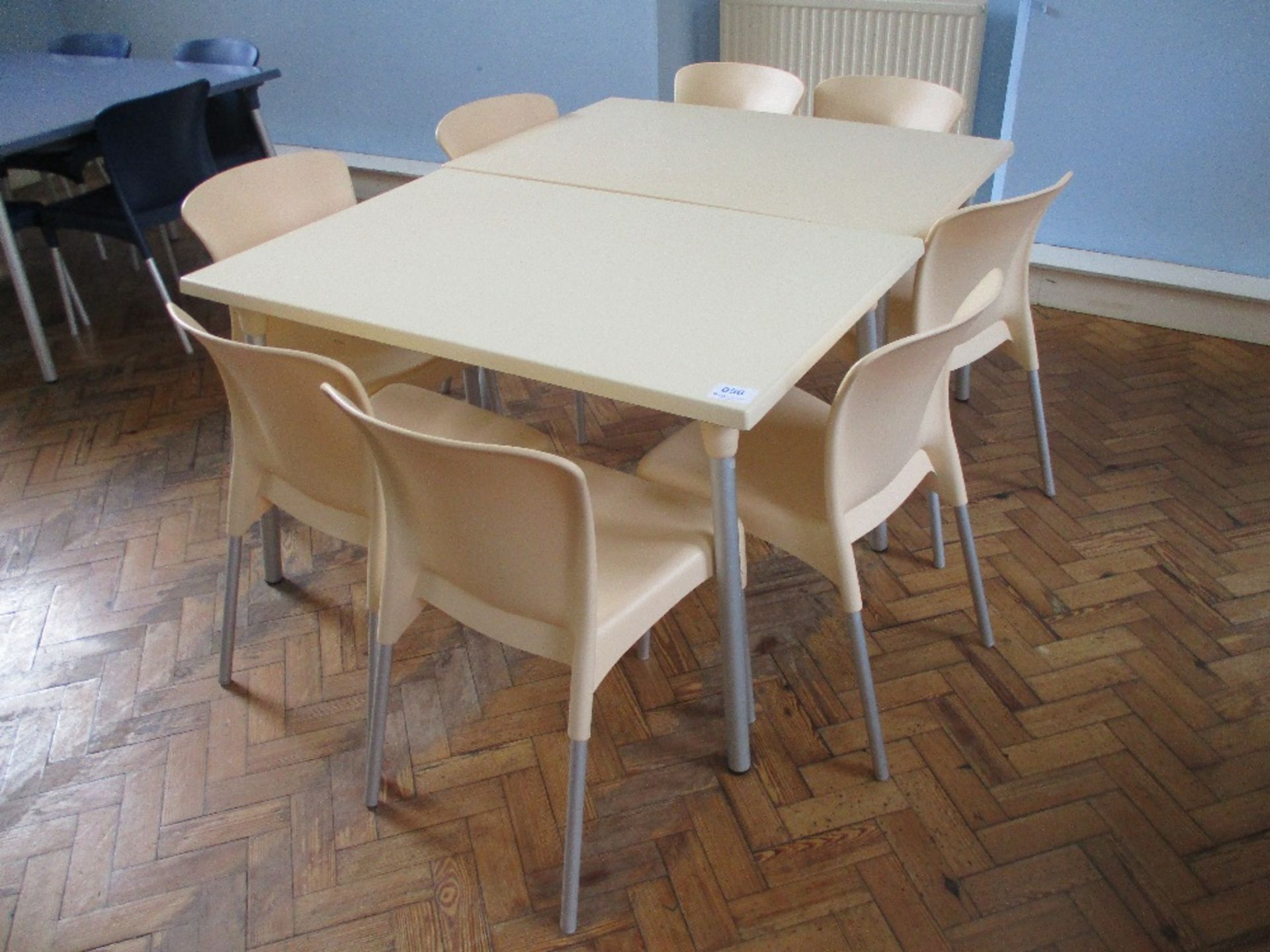 (2) Plastic Dining Tables and Chairs