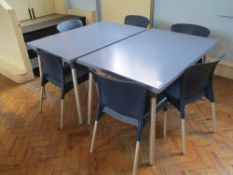 (2) Plastic Dining Tables and Chairs