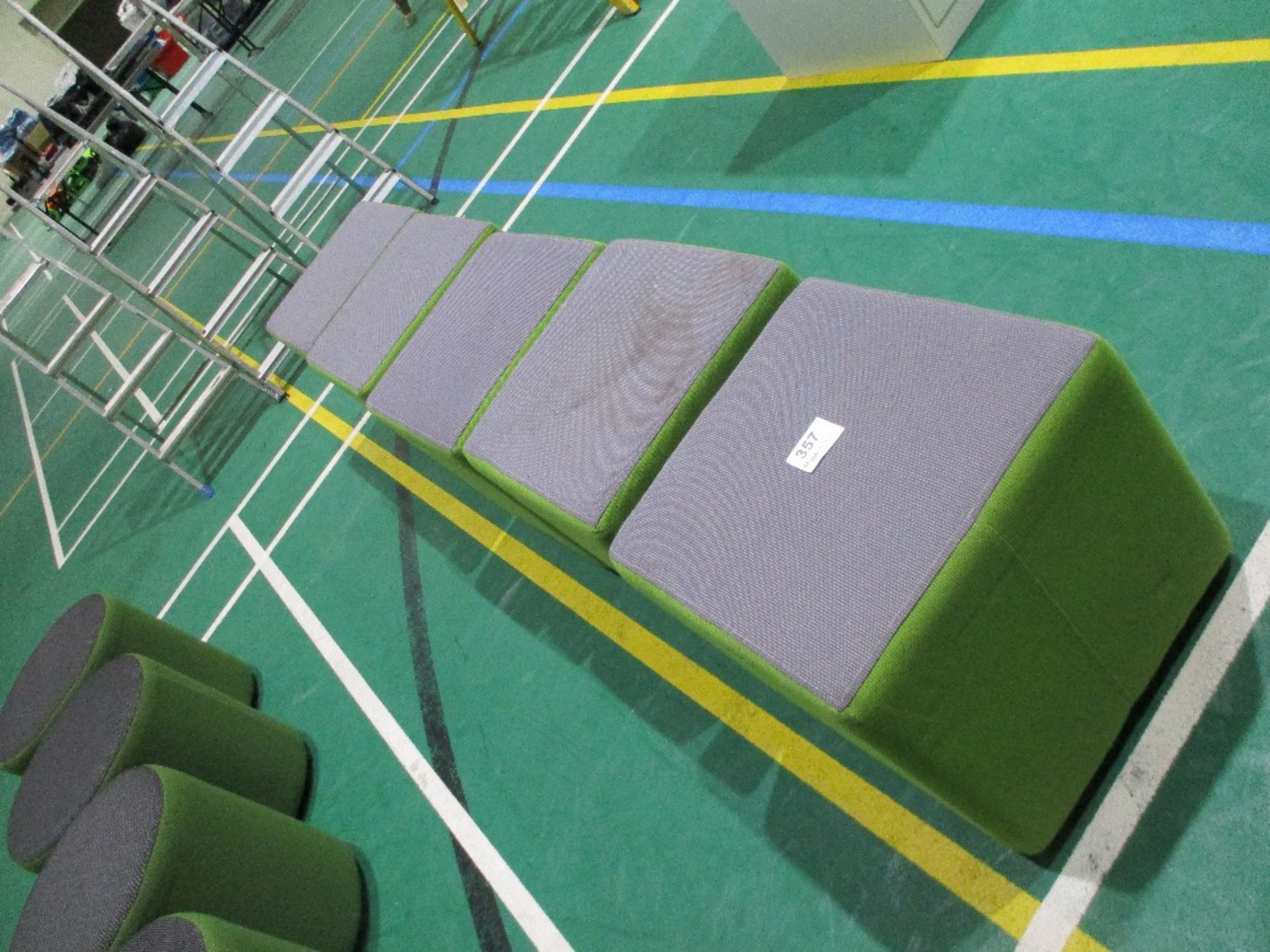 (5) Green/Grey Cube Stools - Image 2 of 2