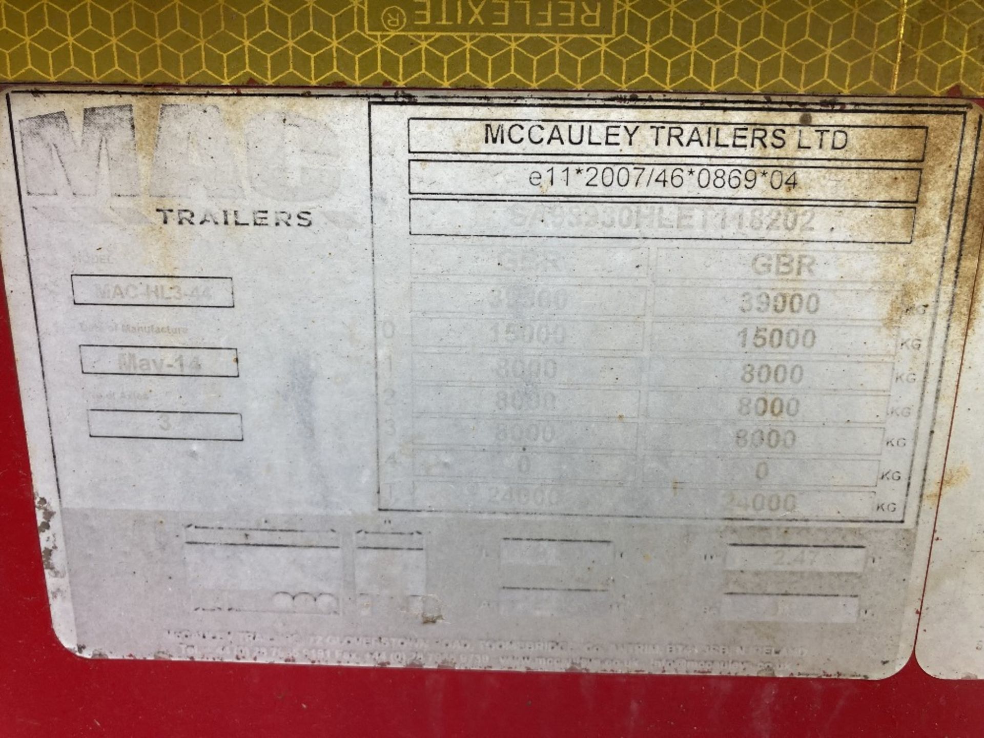 McCauley Carvol Hooklift tri axle Trailer 30t - Image 15 of 19