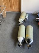 (4) Various sized compressed air/oxygen cylinders