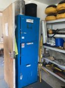 Steel 3-compartment storage locker with contents