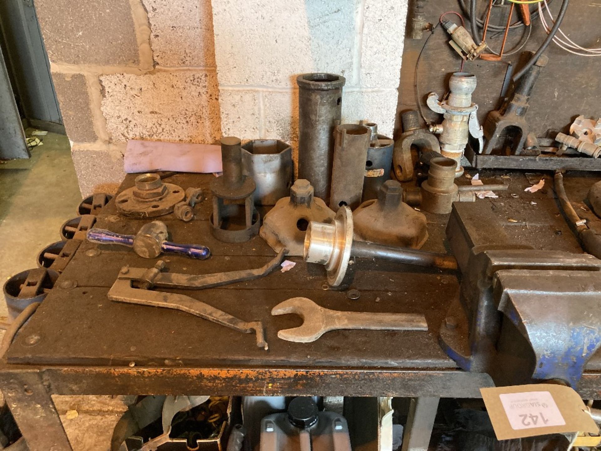 Contents of Workbench to include tools, Vice's, Pillar Drill and more - Image 4 of 17