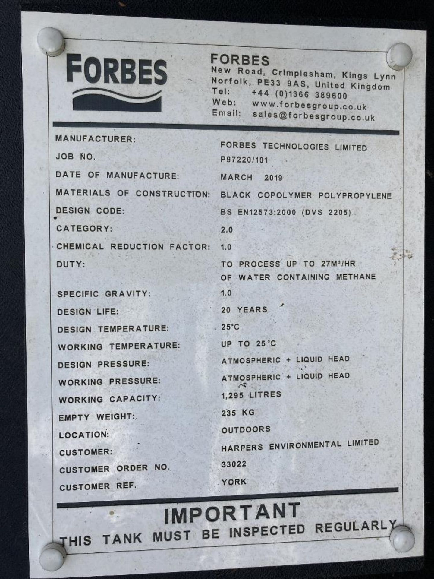 Forbes Technology Methane Tower c/w Fan - Image 4 of 10