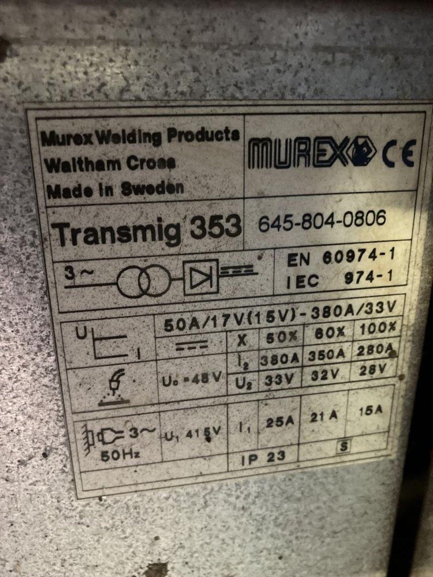 Murex Transmig 353 Weldset & Murex Wire Feeder - Bild 8 aus 10