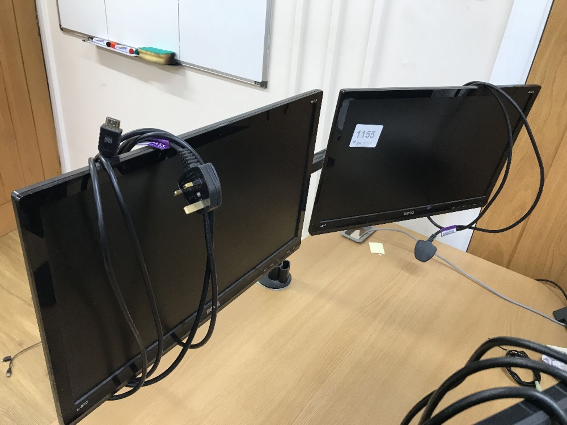 (2) Benq Computer Monitors With (1) Dual Monitor Stand With Table Clamp - Image 5 of 5