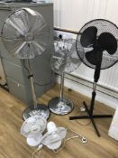 (5) Various Sized Portable Office Fans