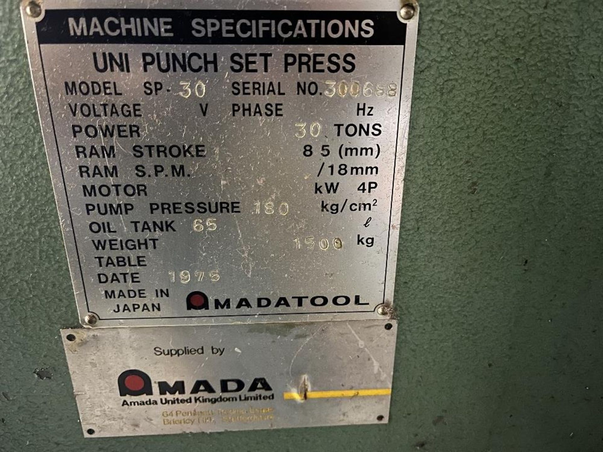 Amada model SP30 punch set press - Bild 5 aus 5