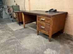 (2) Wooden office desks