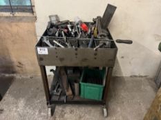 Quantity of tools and tooling on mobile trolley