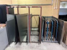 Quantity of metal stock in two steel racks