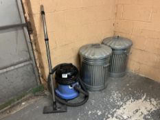 Numatic vacuum cleaner and (2) Metal bins