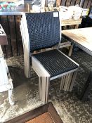 (6) Steel Frame / Rattan Effect Outdoor Dining Chairs