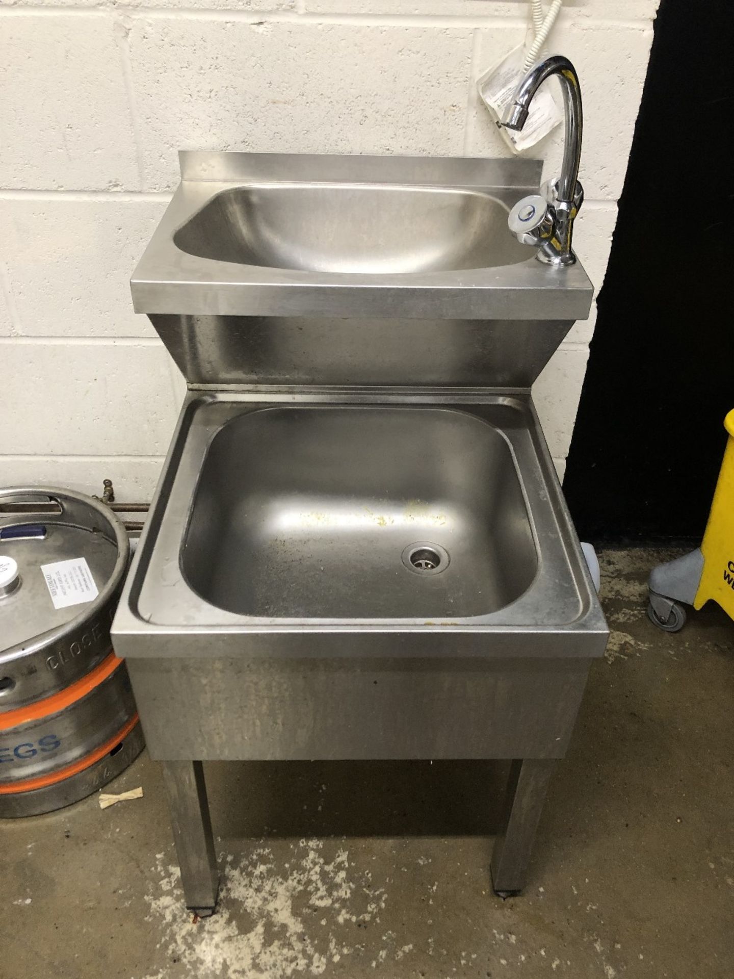 Stainless Steel Two Tier Hand Wash Basin On Stand With Legs