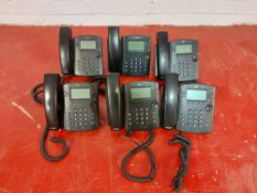 (6) BT Polycom VVX 301 IP Desk Phones