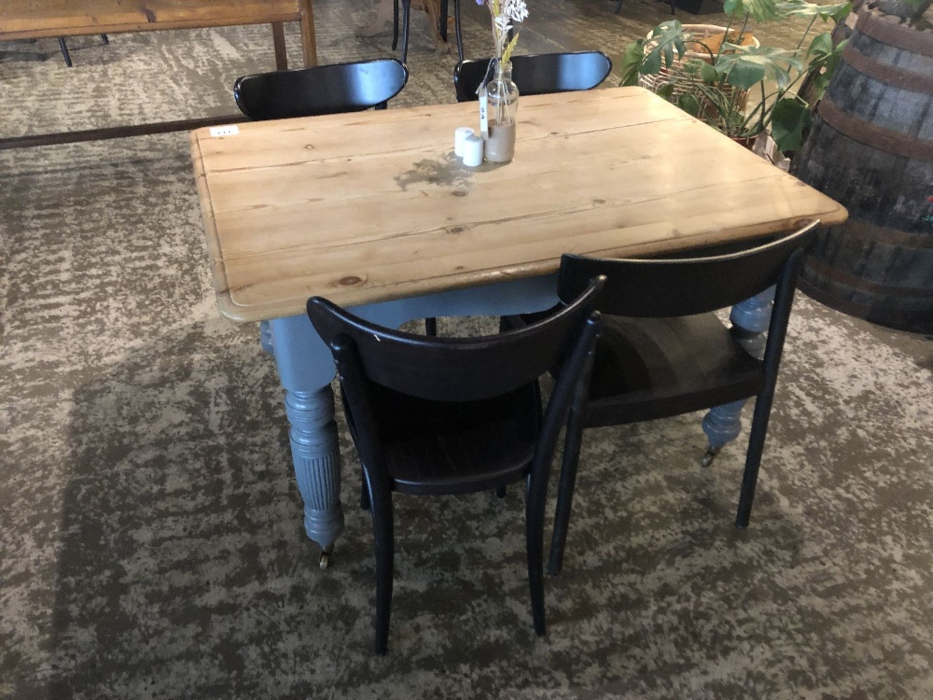 Rectangular Solid Wood Dining Table with (4) Chairs - Image 3 of 3