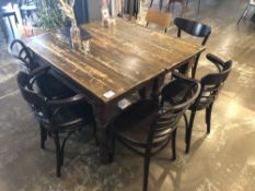 (2) Rectangular Solid Wood Dining Tables with (6) Chairs