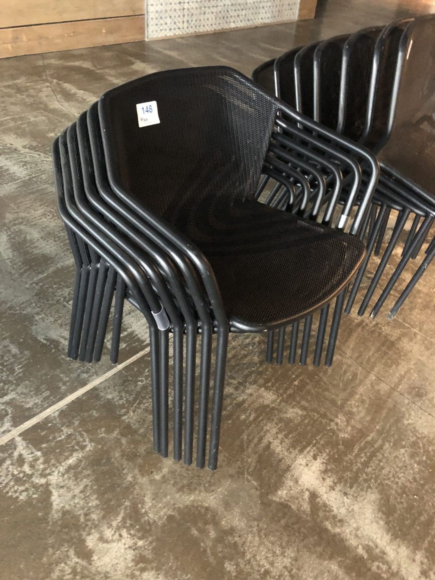 (6) Mesh / Metal Frame Outdoor Armchairs