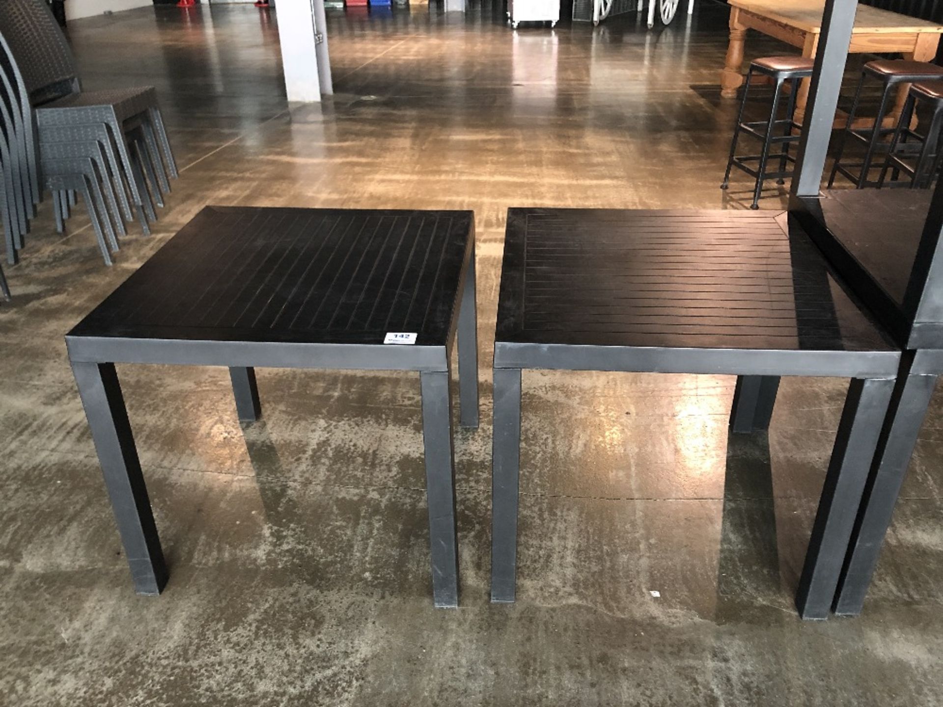 (2) Square Plastic Outdoor Dining Tables