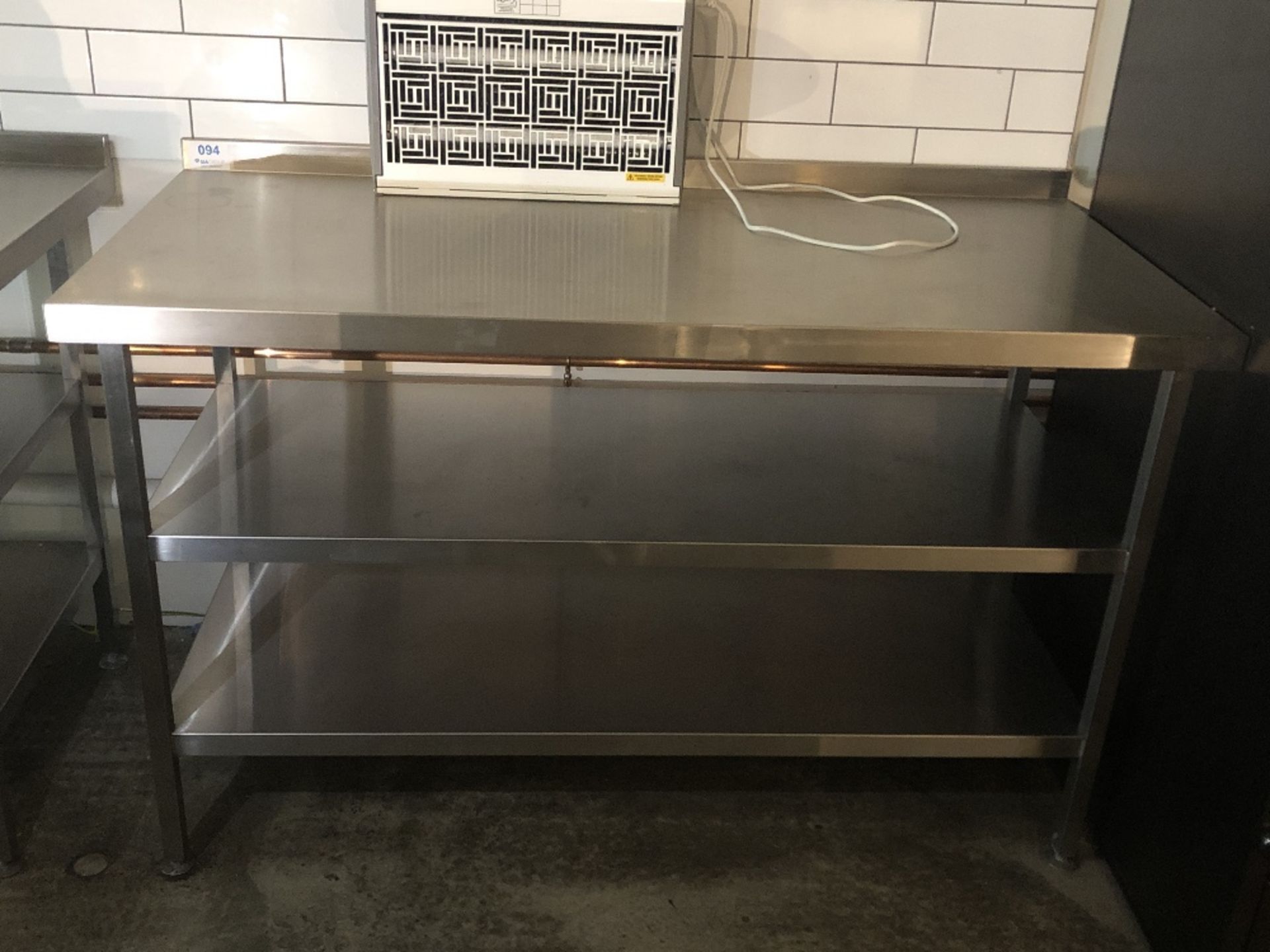 Rectangular Three Tier Stainless Steel Preparation Table - Bild 2 aus 3