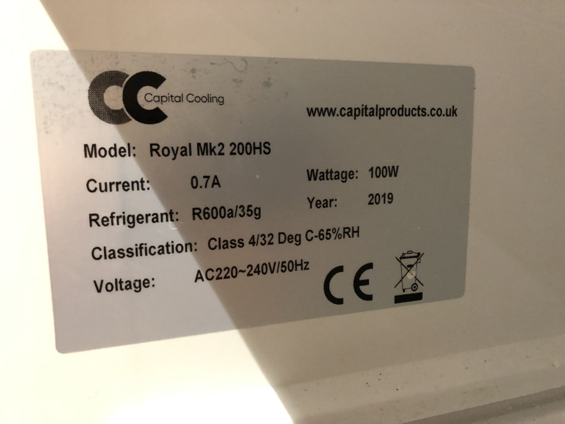 Capital Cooling Royal MK2 200HS Stainless Steel Single Door Fridge - Image 3 of 3