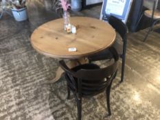 Circular Solid Wood Dining Table with (2) Chairs