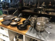 Quantity of DeBuyer & Vogue Frying Pans & Saucepans