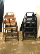 (4) Wooden Children's High Chairs