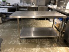 Rectangular Two Tier Stainless Steel Preparation Table