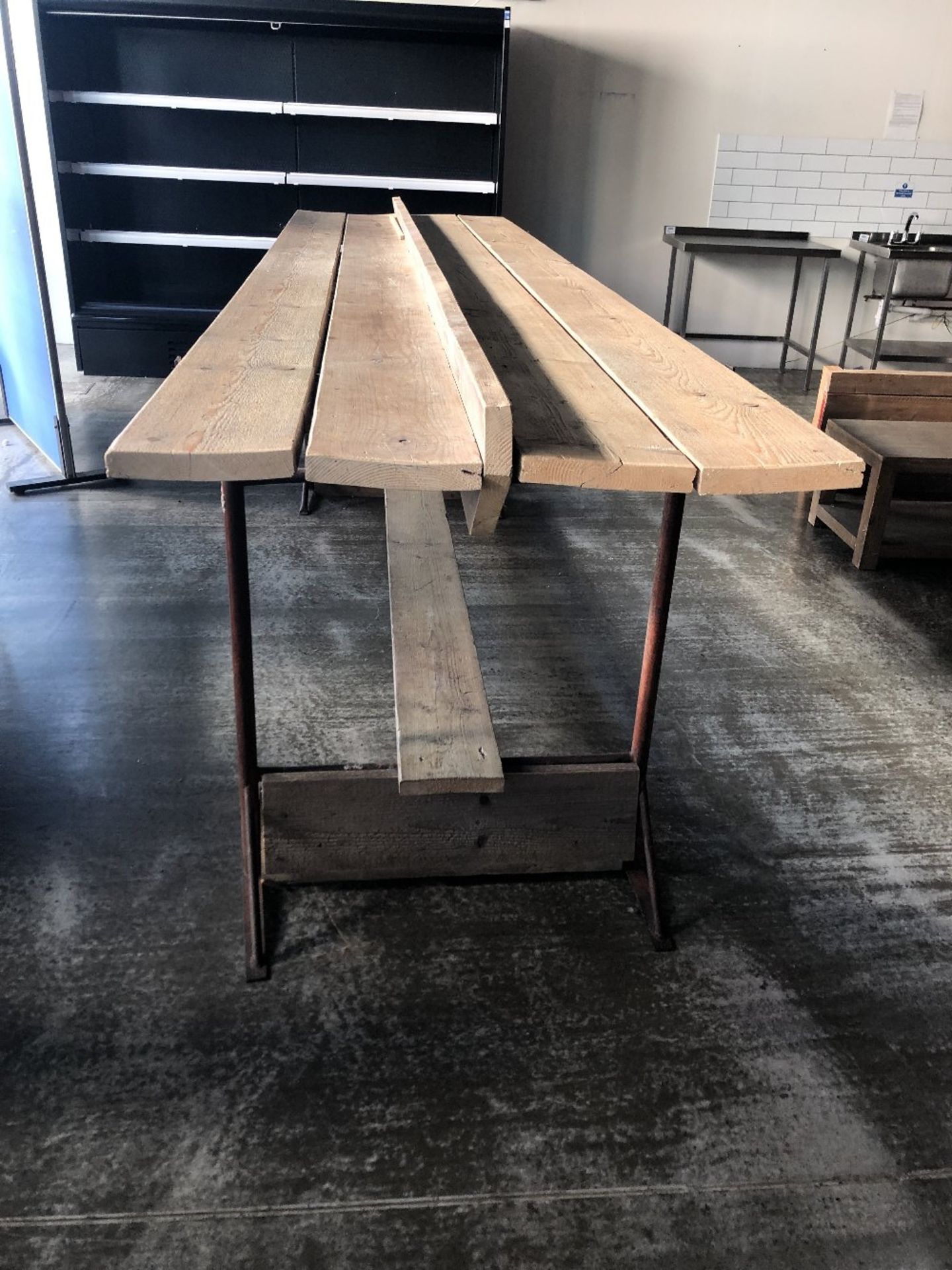 Industrial Style Steel Framed / Wooden Planks High Bar Table - Bild 4 aus 5