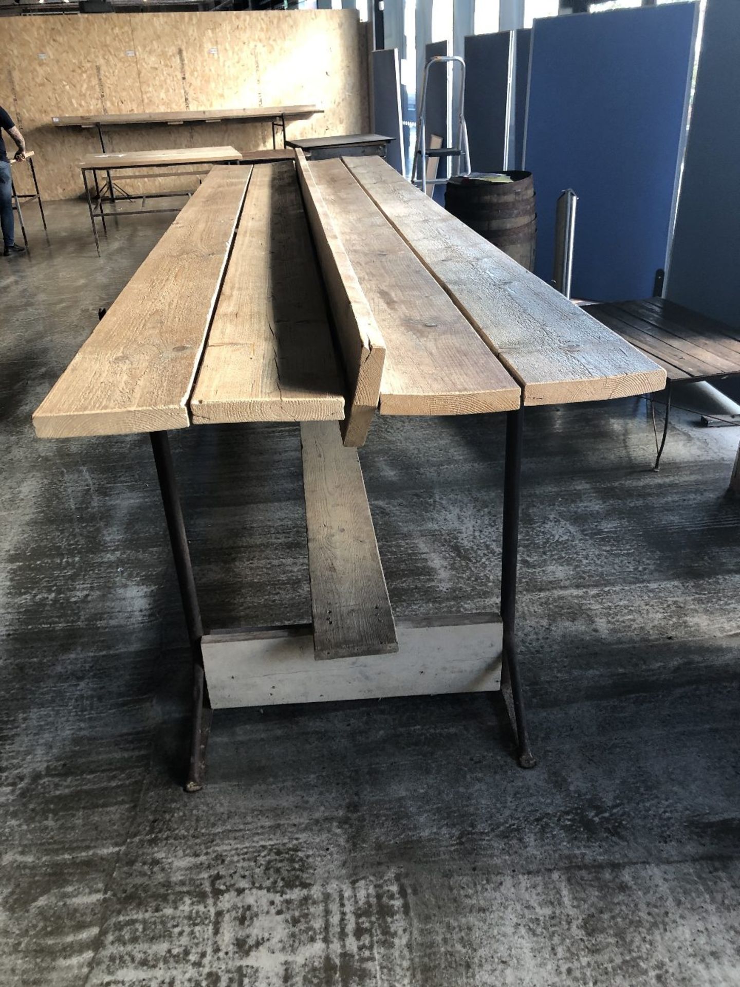 Industrial Style Steel Framed / Wooden Planks High Bar Table - Bild 5 aus 5