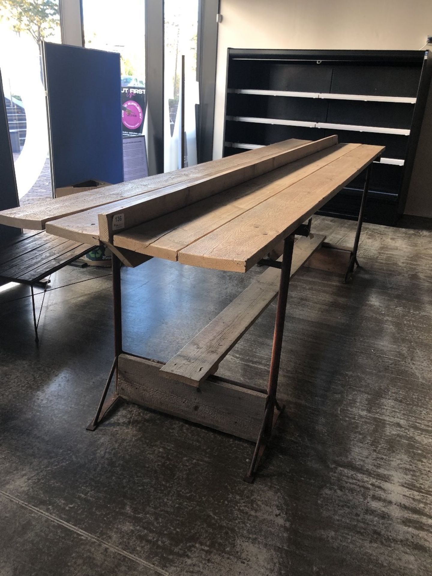 Industrial Style Steel Framed / Wooden Planks High Bar Table - Bild 3 aus 5