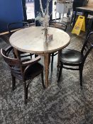 Circular Pine Dining Table with (4) Chairs