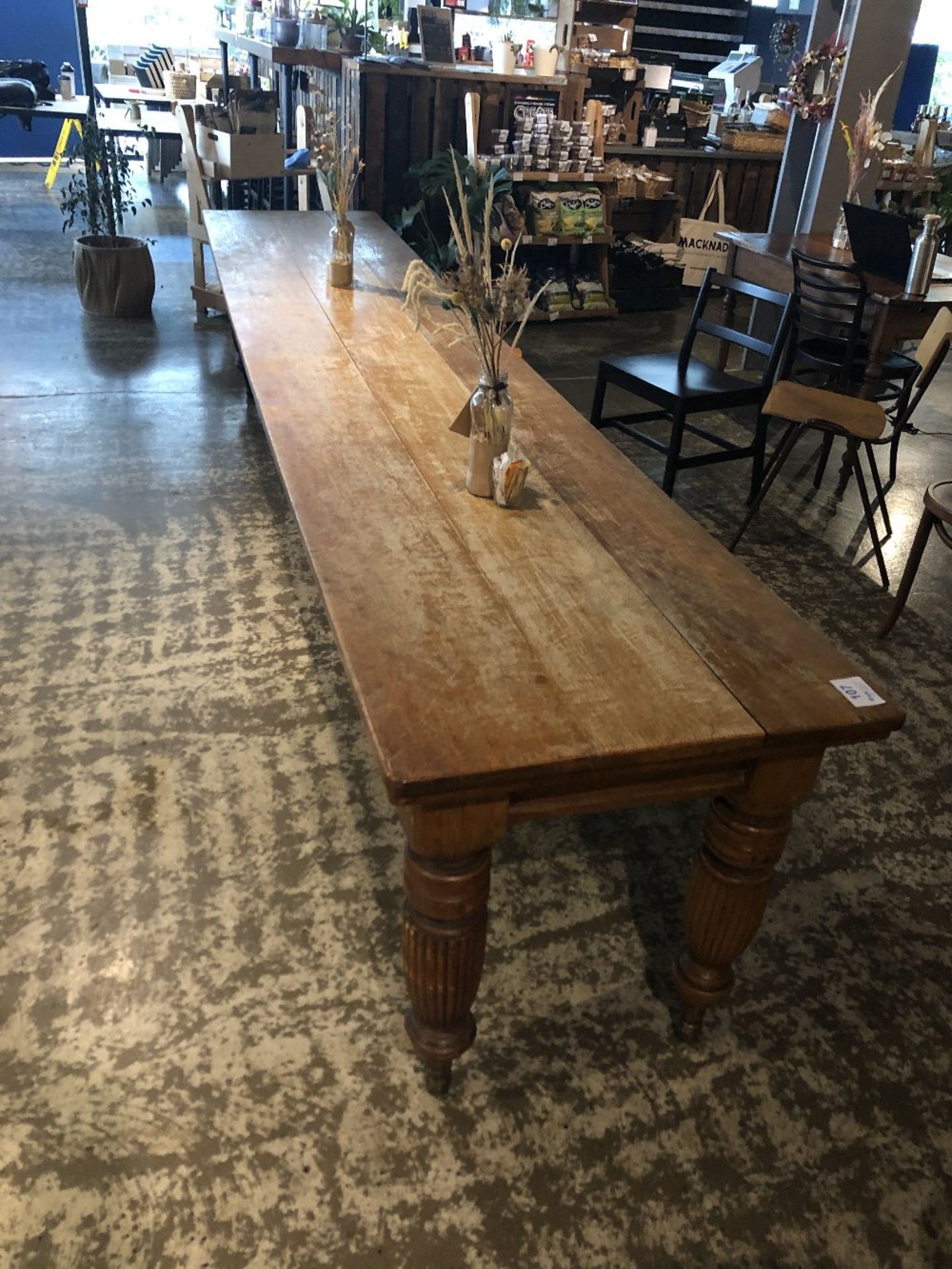 Rectangular Solid Wood 12' Dining Table - Image 3 of 3