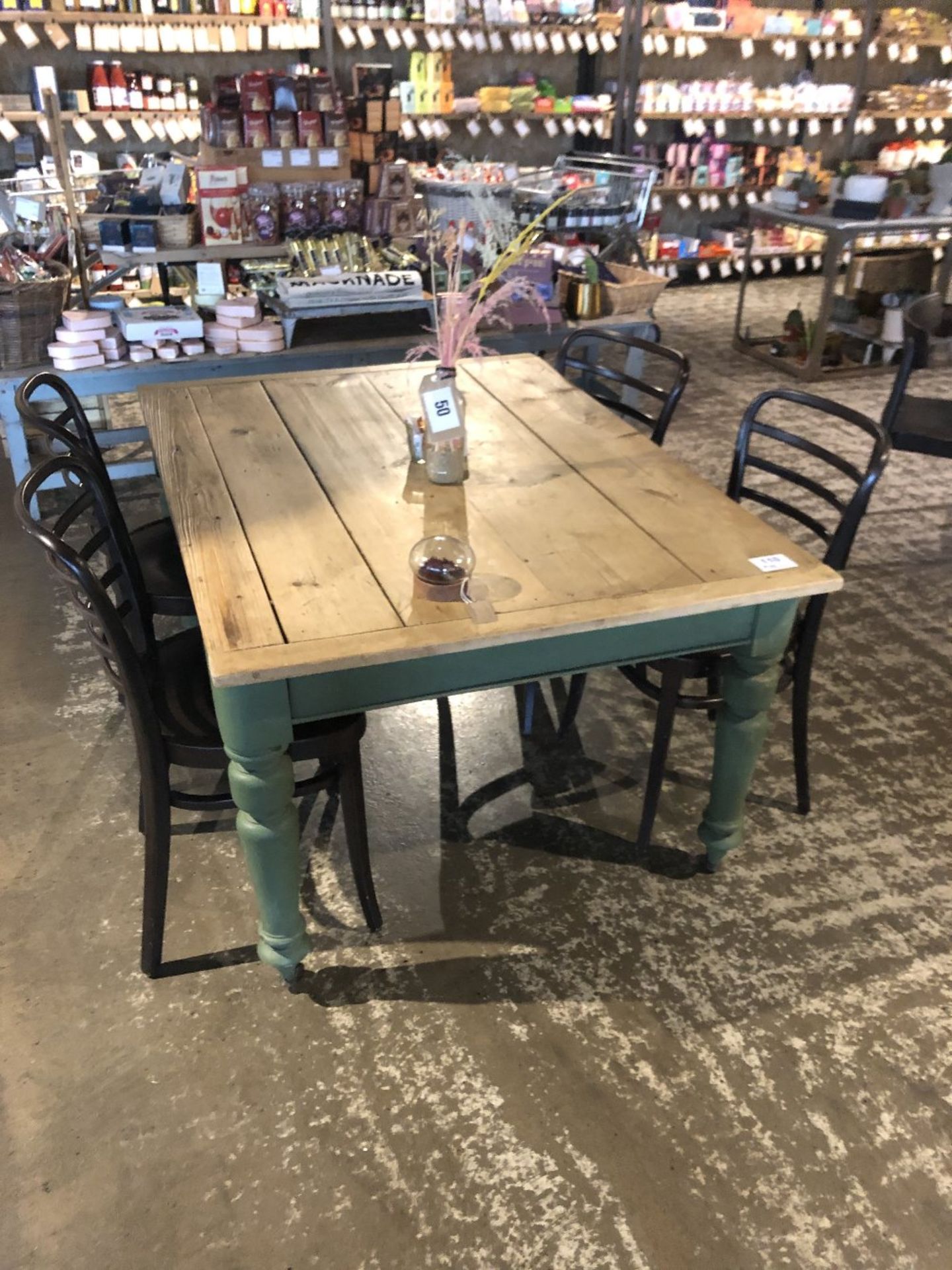 Rectangular Solid Wood Dining Table with (4) Chairs - Image 2 of 3