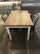 Rectangular Solid Wood Dining Table with (4) Chairs