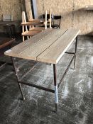 Industrial Style Steel Framed High Bar Table with Wooden Plank Top