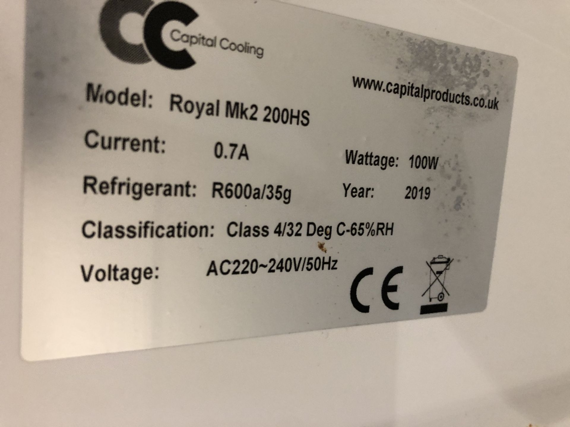 Capital Cooling Royal MK2 200HS Stainless Steel Single Door Fridge - Image 3 of 3