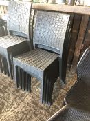 (5) Outdoor Rattan Effect Dining Chairs