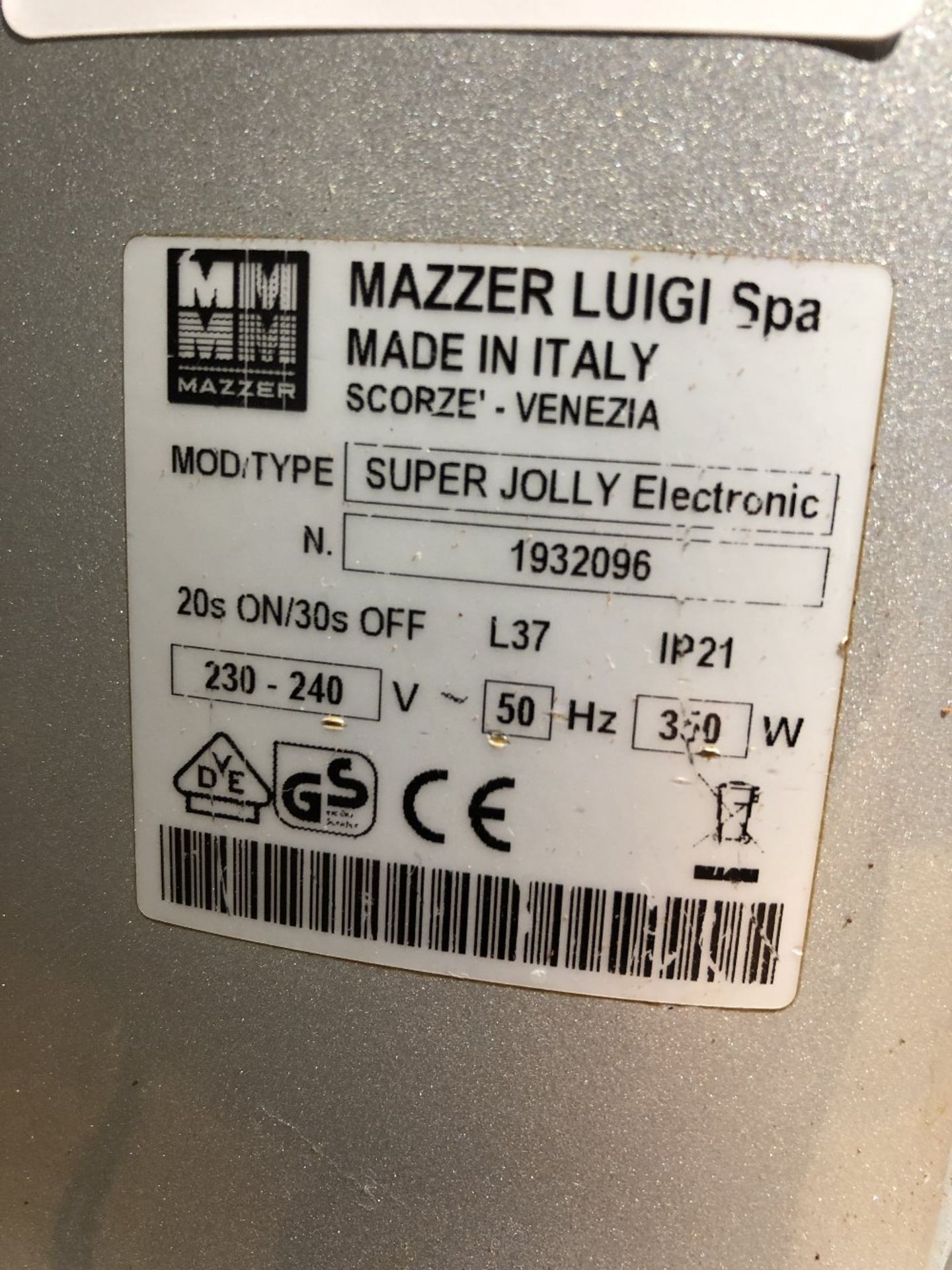 Mazzer Luigi Super Jolly Coffee Bean Grinder - Image 4 of 4