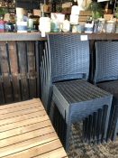 (6) Outdoor Rattan Effect Dining Chairs