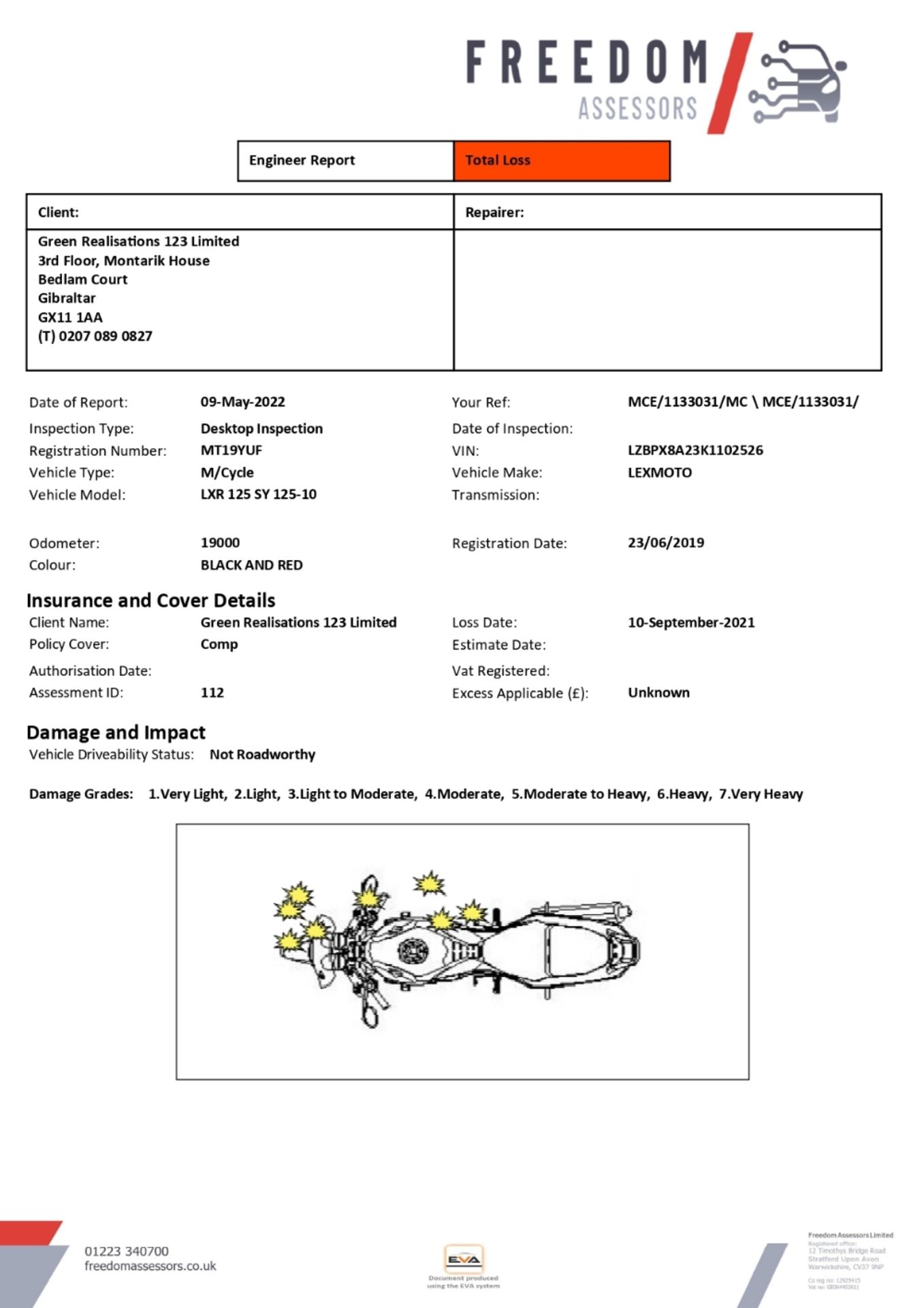 MT19 YUF Lexmoto LXR 125 SY 125-10 Motorcycle - Image 16 of 23