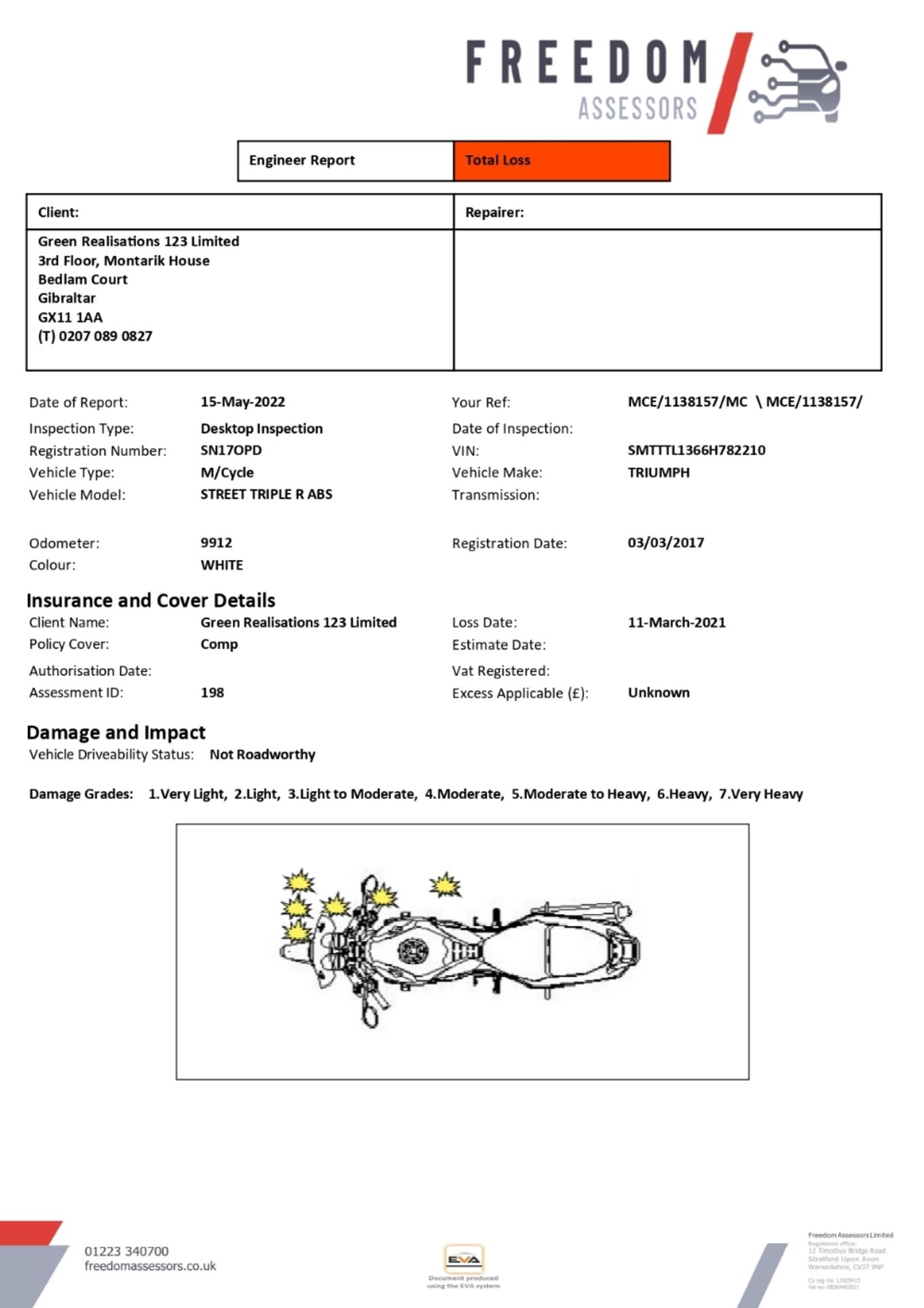 SN17 OPD Triumph Street triple r ABS Motorcycle - Image 16 of 24