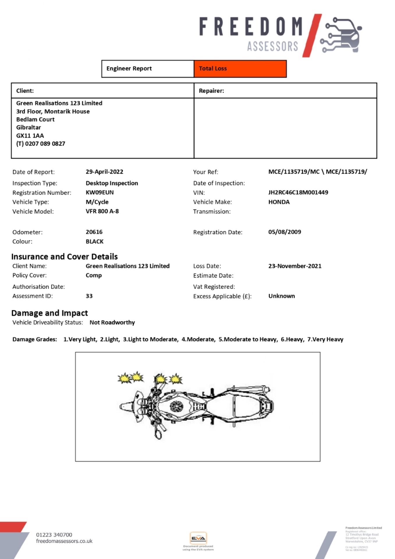 KW09 EUN Honda VFR 800 A-8 Motorcycle - Image 18 of 24