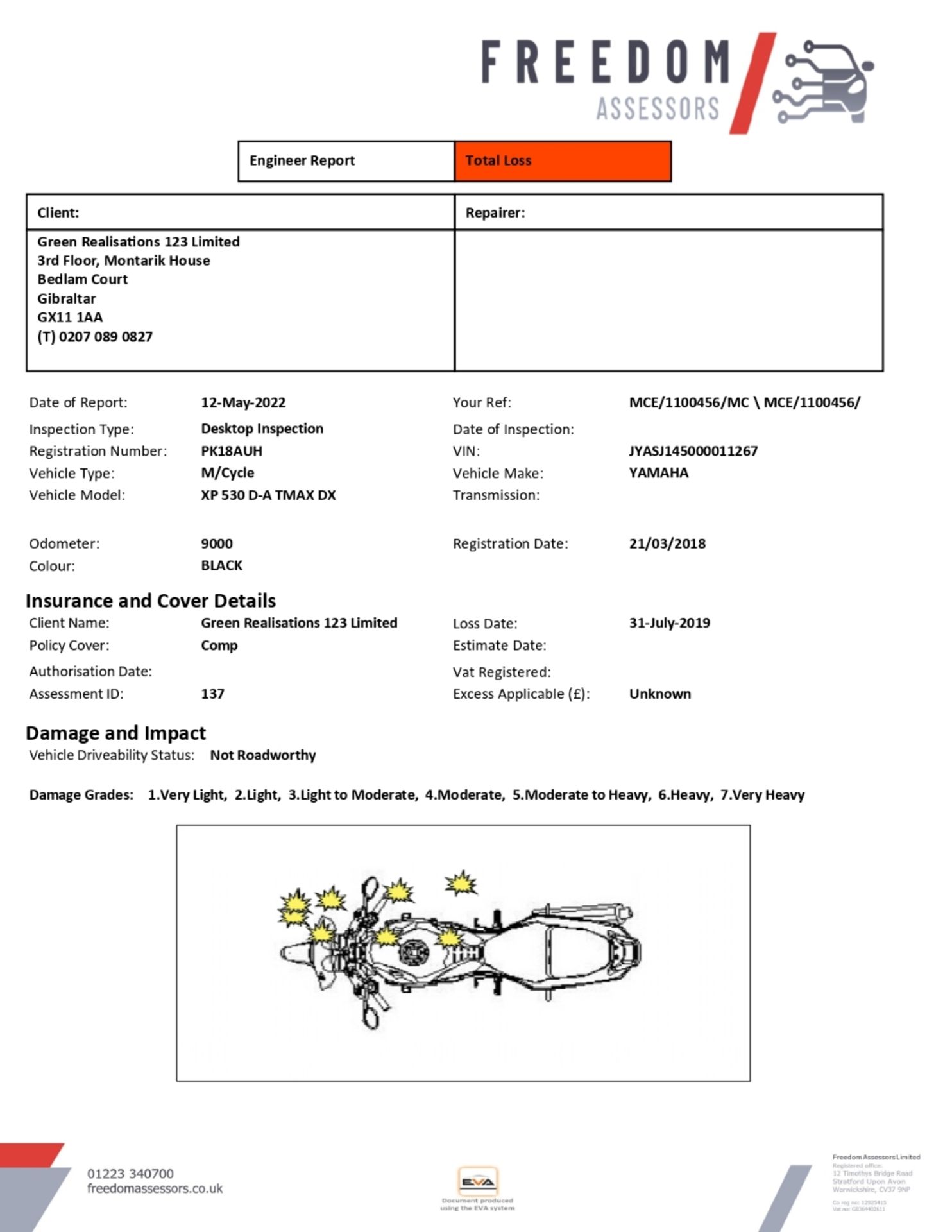 PK18 AUH Yamaha 530 D-A Tmax DX Motorcycle - Image 17 of 31