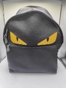 Fendi Black Leather Monster Eyes Backpack
