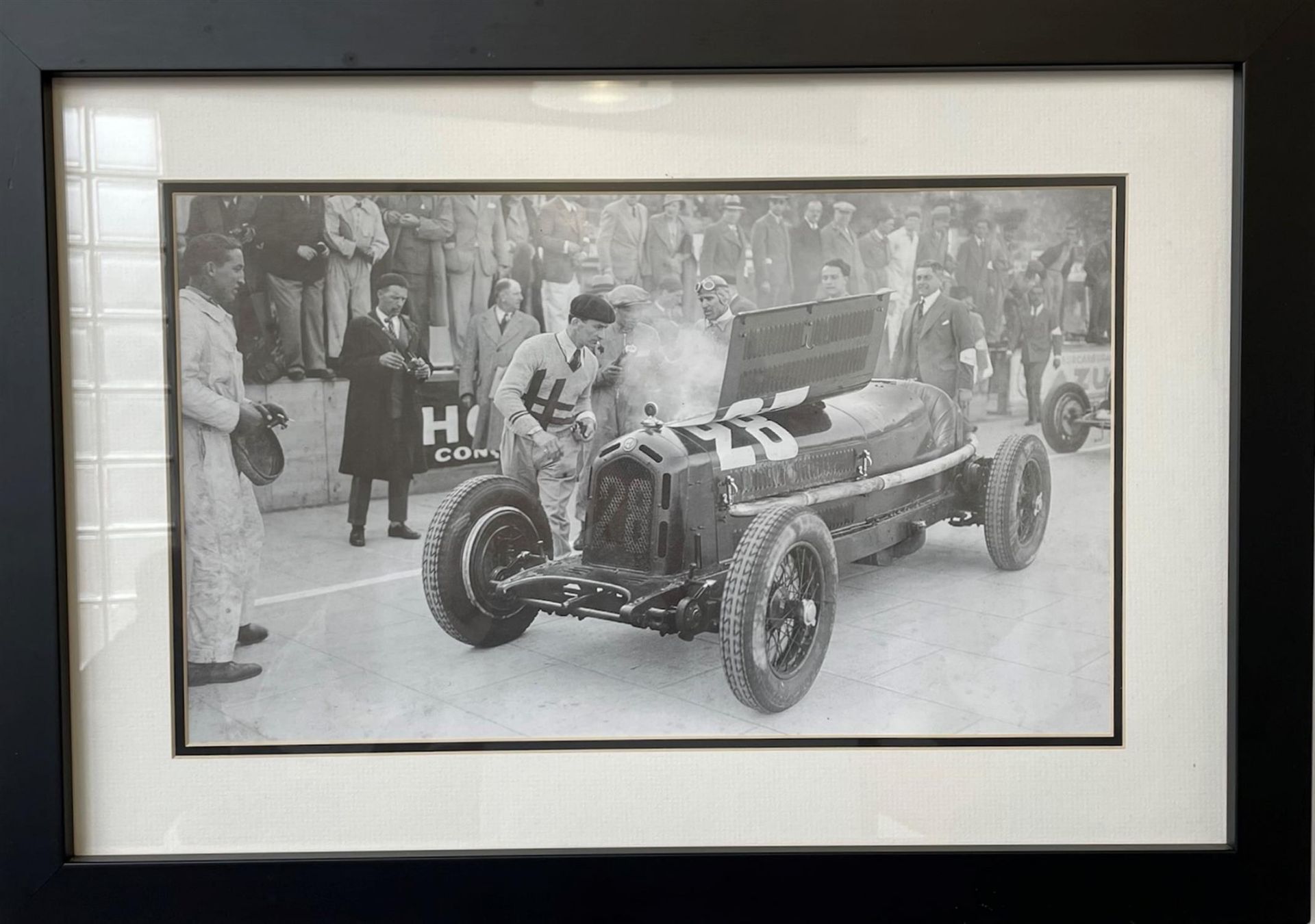 Historic Motorsport. Four B/W Framed Photographs - Image 2 of 5