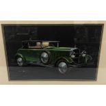 A Fine Offset-Lithographic Colour Print of a 1928 Peugeot 18CV