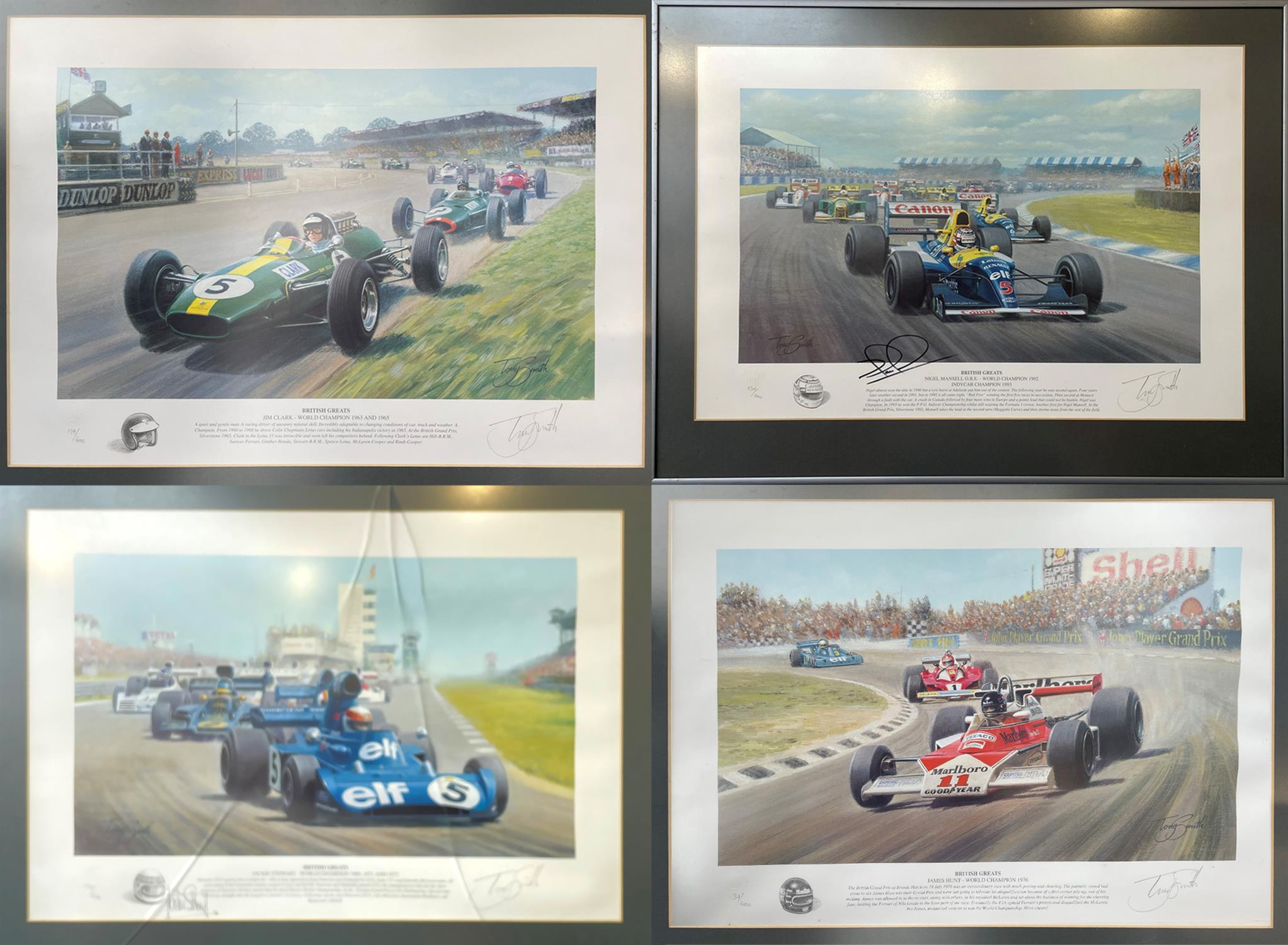 "British Greats". Set of 4 Tony Smith Limited Edition Prints