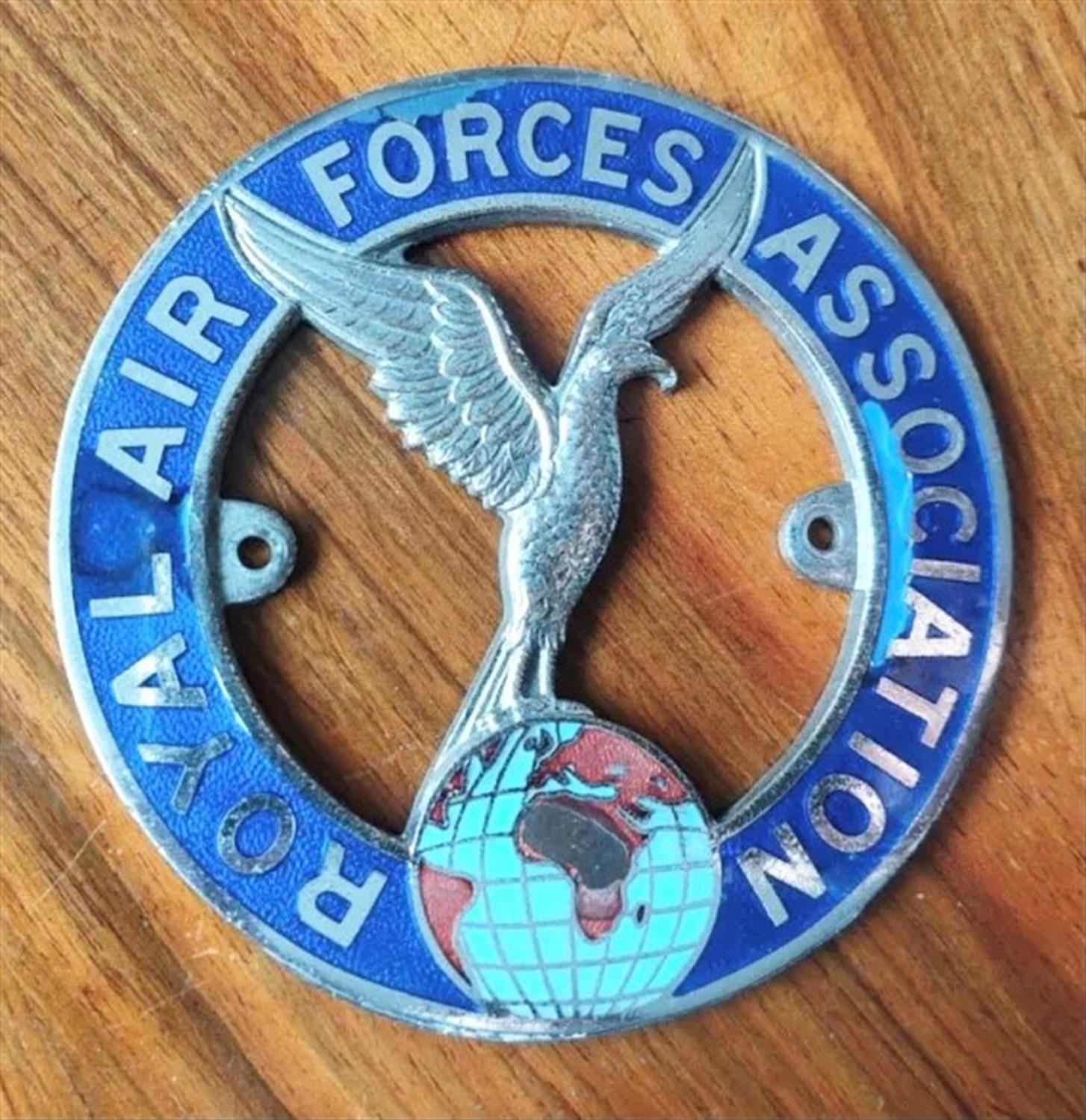 A Rare Royal Air Forces Association Enamelled Car Badge